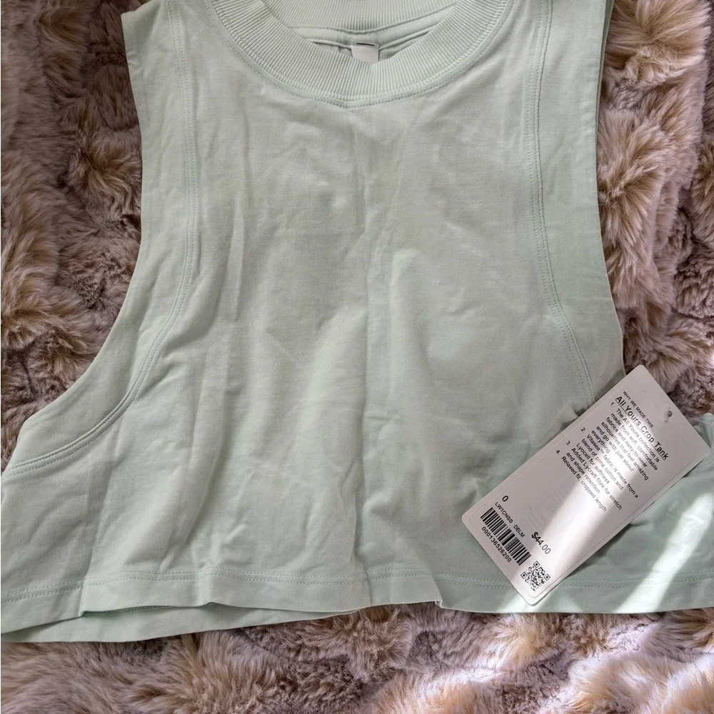 Lululemon All Yours Crop Tank in Delicate Mint - Picture 2 of 4
